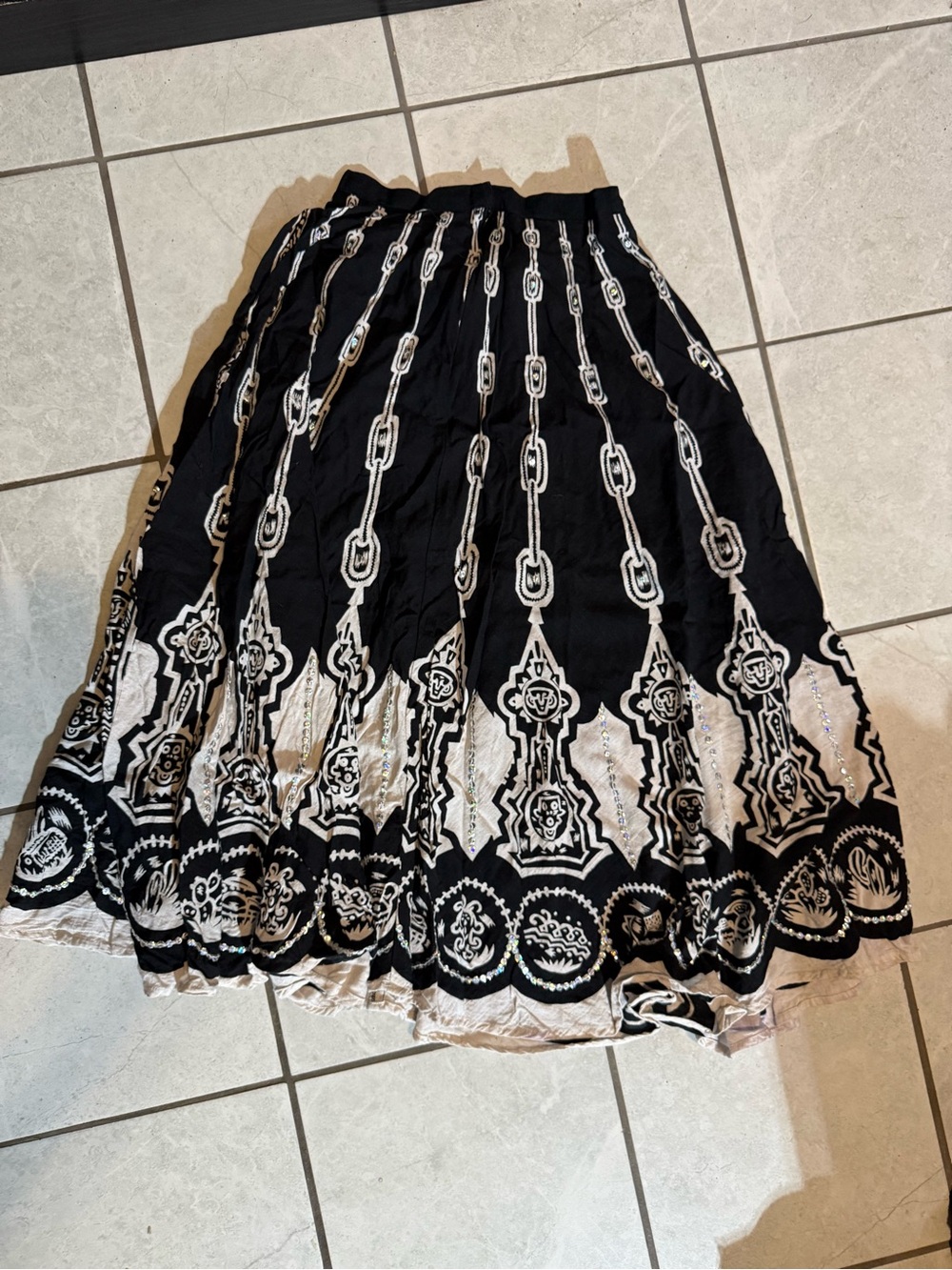 Black & White Maxi Skirt - wmns size 2